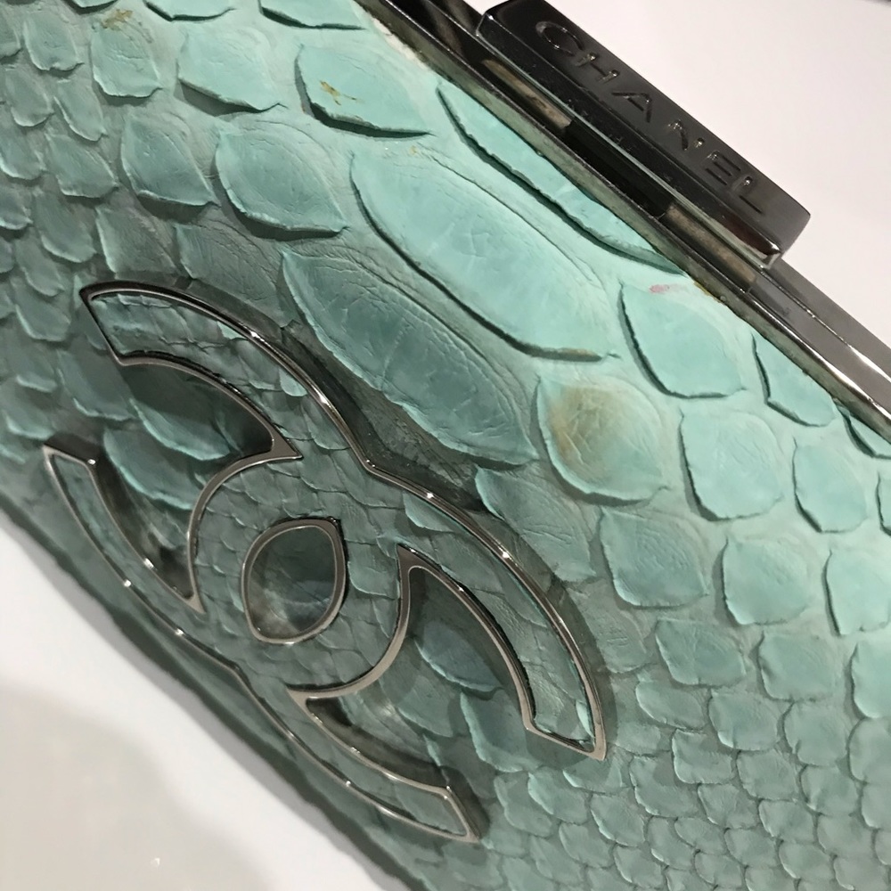Authentic Chanel Python Clutch! - Picture 6 of 8